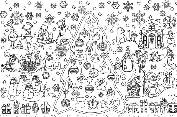 Гигантская раскраска Новогодняя