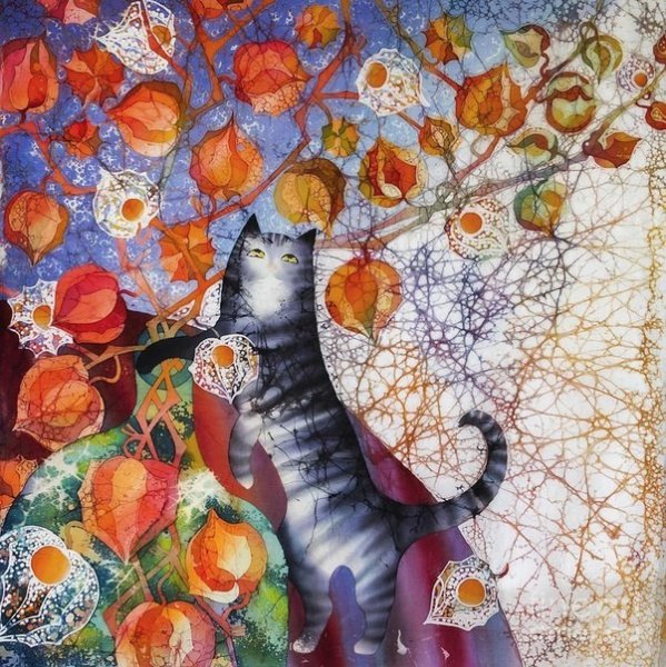 Батик кошки