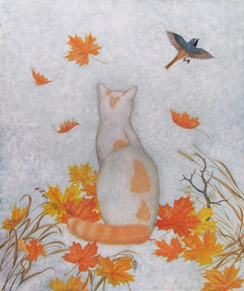 Осенние рисунки с животными