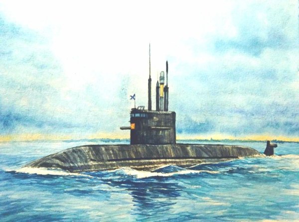 Подводная лодка поэтапное рисование для детей