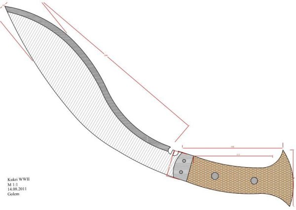 Нож кукри чертежи