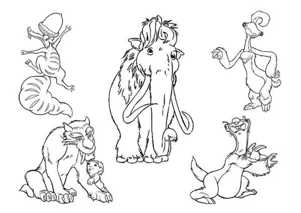 Мультик Ледниковый период раскраска