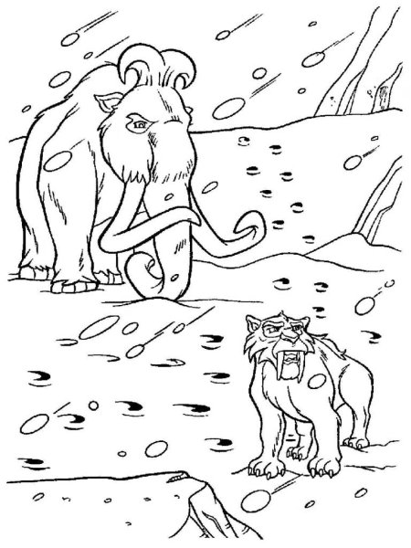 Мамонт Мэнни раскраска