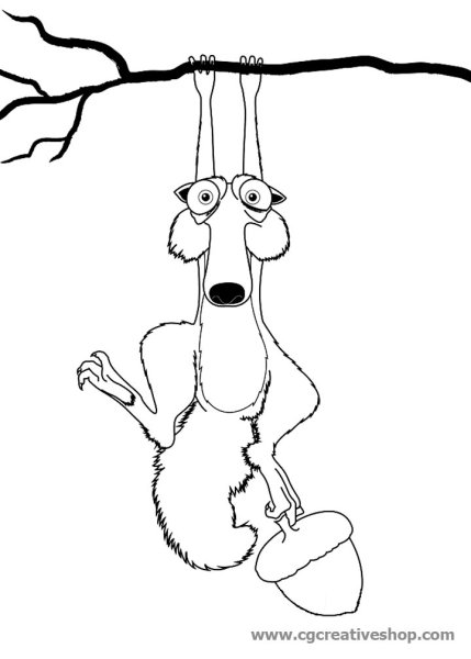 Белка из ледникового периода рисунок