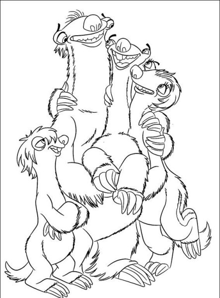 Раскраски для детей Ледниковый период