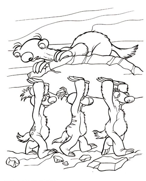 Раскраска Ледниковый период столкновение неизбежно