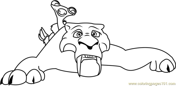 Раскраска Диего из ледникового периода