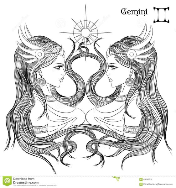 Рисунок близнецов знак зодиака