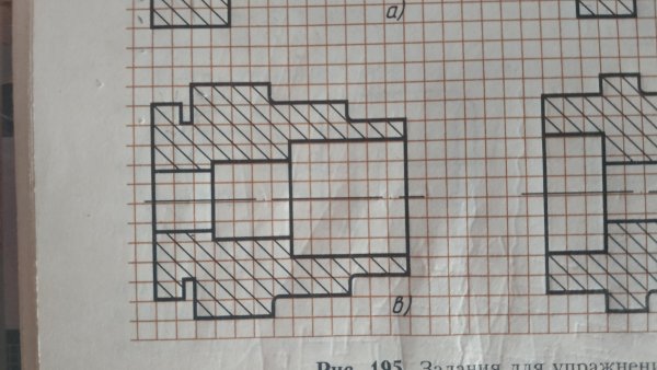 Чертеж детали по клеточкам