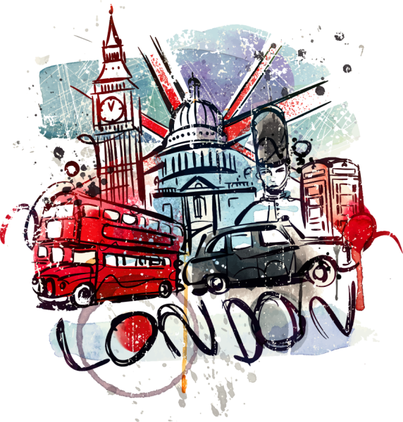 Лондон акварель