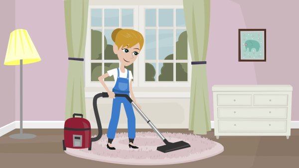 Уборка в комнате