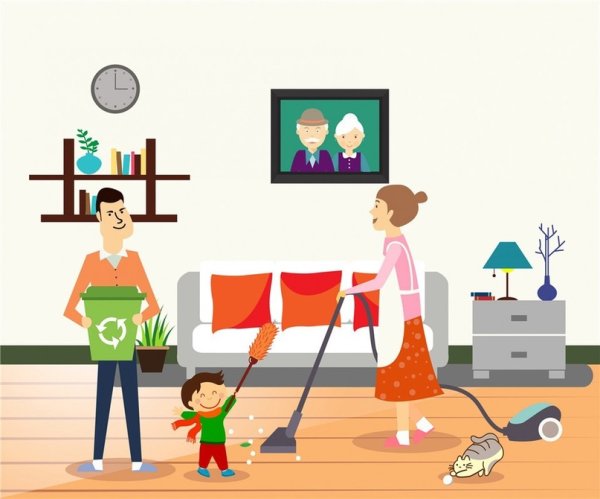 Уборка всей семьей