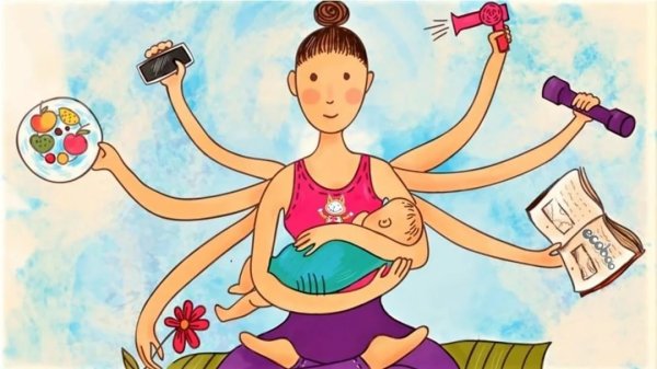 Мама в декрете рисунок