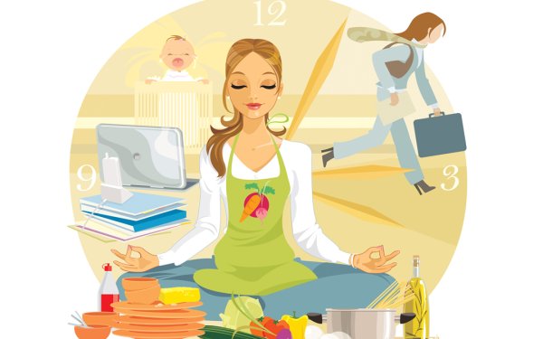 Девушка все успевает