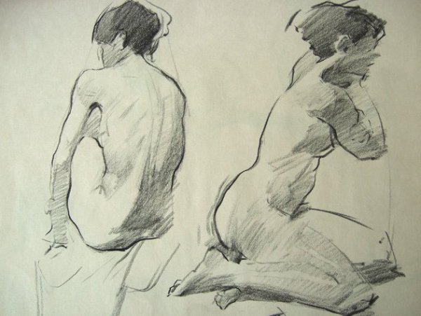 Академический рисунок фигуры контрапост