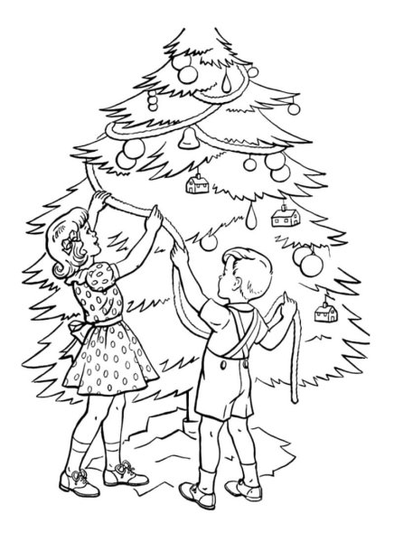 Раскраска к рассказу Зощенко елка