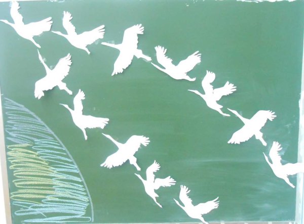 Журавли из бумаги вырезать