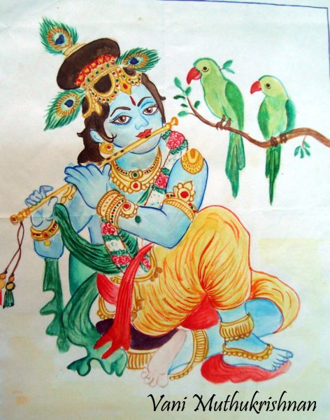 Радха Кришна карандашом