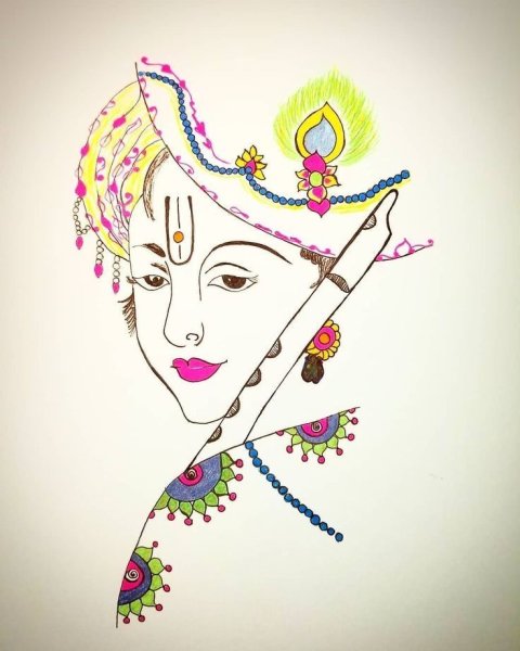 Кришна и Радха с коровой