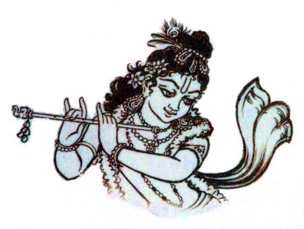 Радха Кришна карандашом