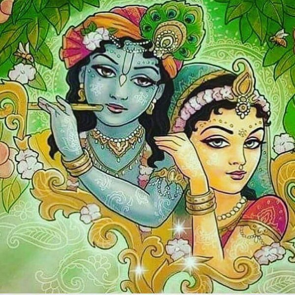 Радха Кришна черно белый