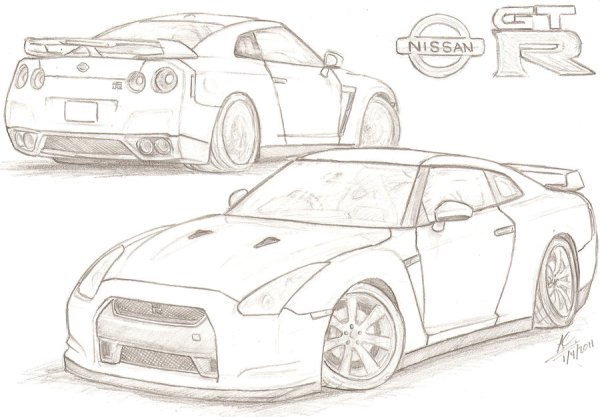 Nissan GTR r35 drawing