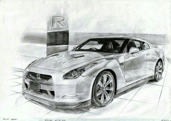 Nissan GTR r35 рисунок