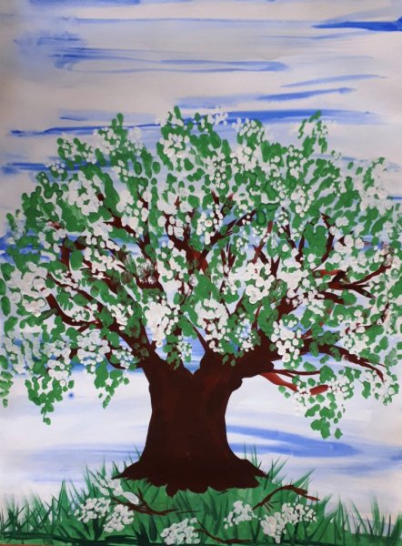 Рисунок к стихотворению Есенина черемуха