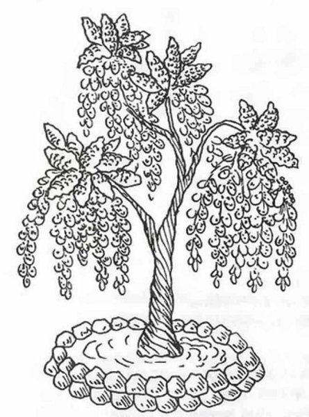 Эскиз дерева из бисера