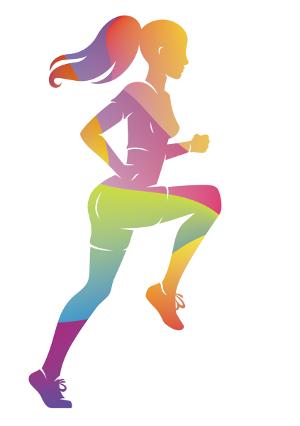 Цветные силуэты спортсменов