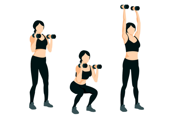 Занятия с гантелями вектор