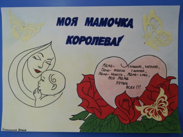 Плакат на день матери рисунок