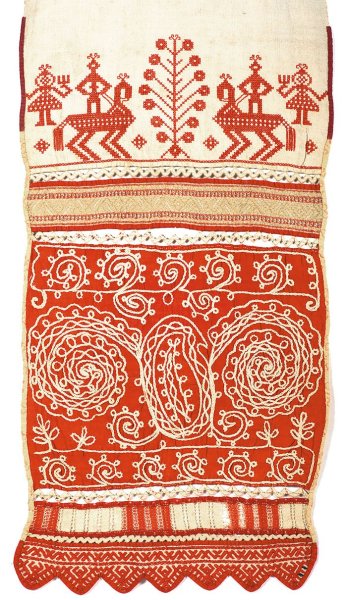 Русские узоры на полотенце