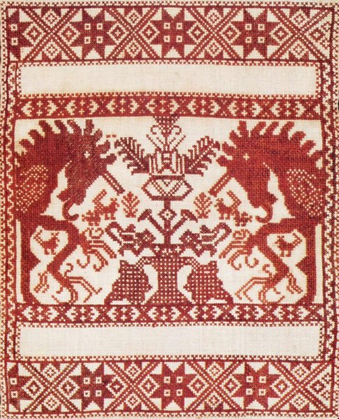 Эскиз полотенца карандашом