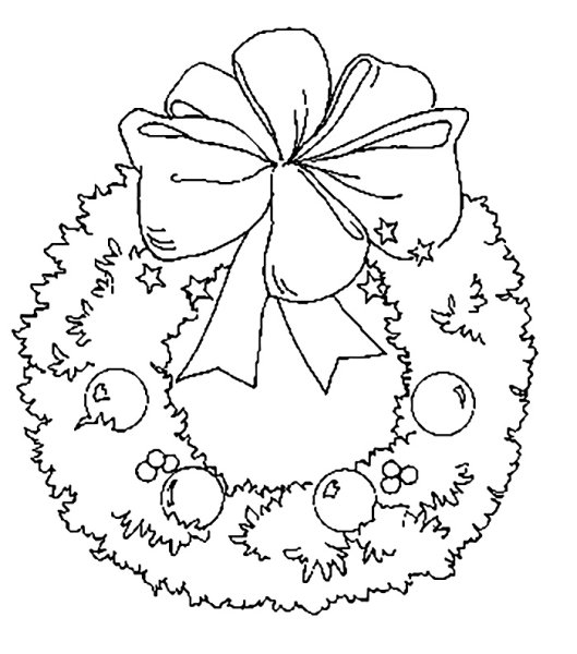 Новогодний венок трафарет