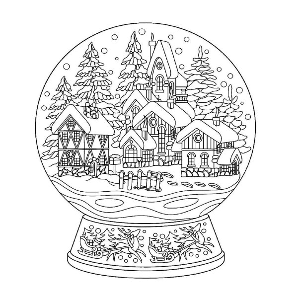 Снежный шар раскраска