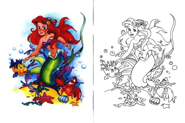 Сказка Русалочка раскраска