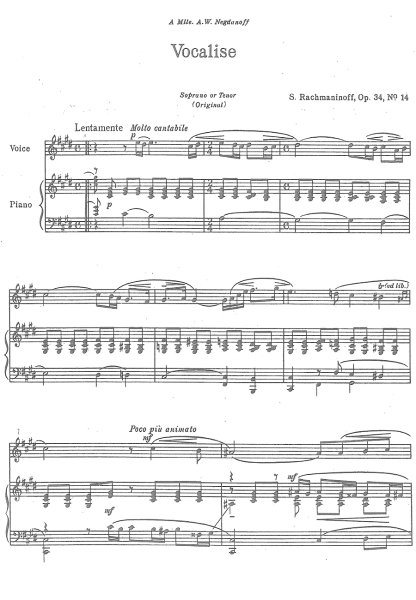 Рахманинов Вокализ рисунок