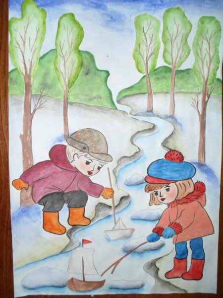 Весенние рисунки для детей