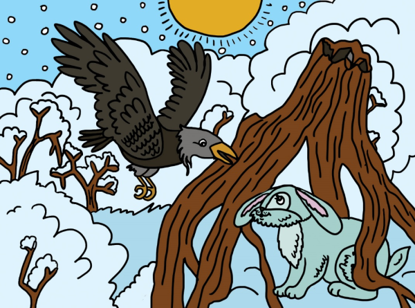 Заяц хваста ворона