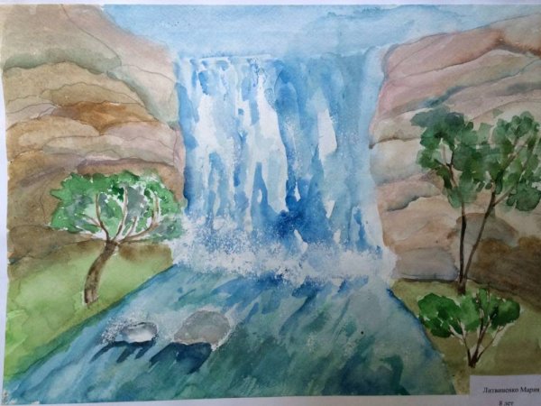 Детские рисунки водопада