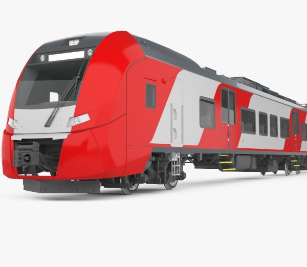 Электропоезд Ласточка сбоку