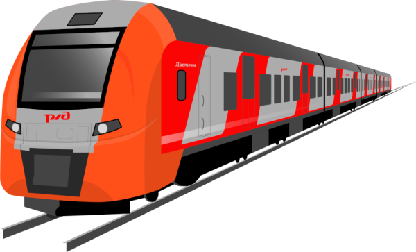 Электропоезд на прозрачном фоне