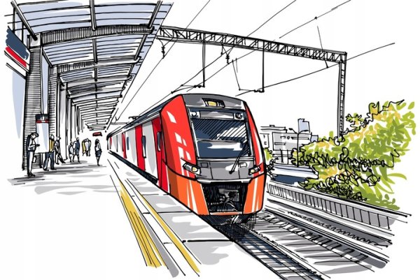 Поезд Ласточка рисунок