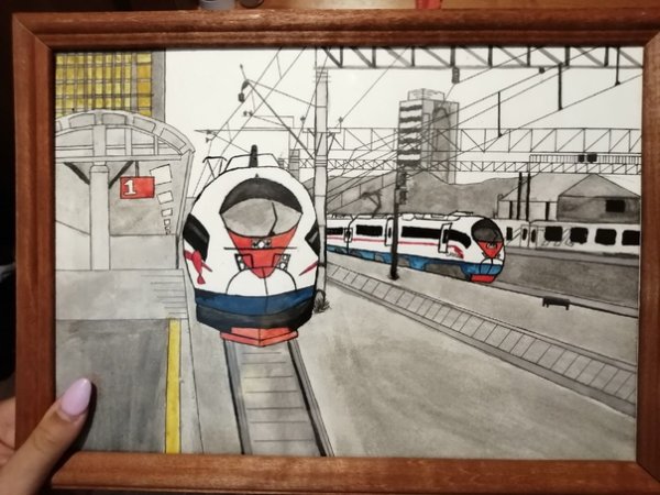 Сапсан поезд нарисовать