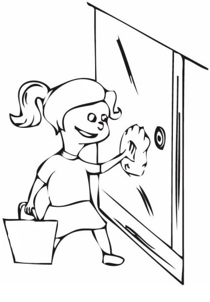 Дети дежурят раскраска