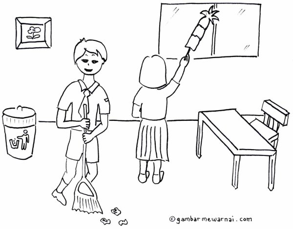 Раскраска дежурство в классе