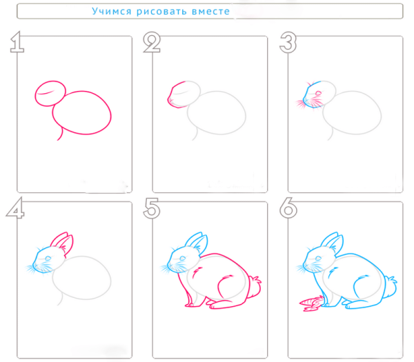 Кролик рисунок пошагово