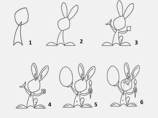 Кролик рисунок пошагово