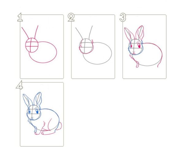 Кролик рисунок поэтапно